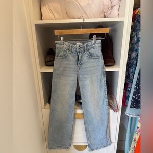 Abercrombie Kids Light Blue High Rise Wide Leg Jeans 13/14 short